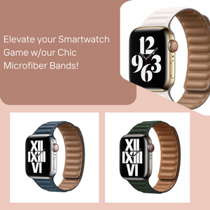 Smart Watch Band- Microfiber Leather Link Style
